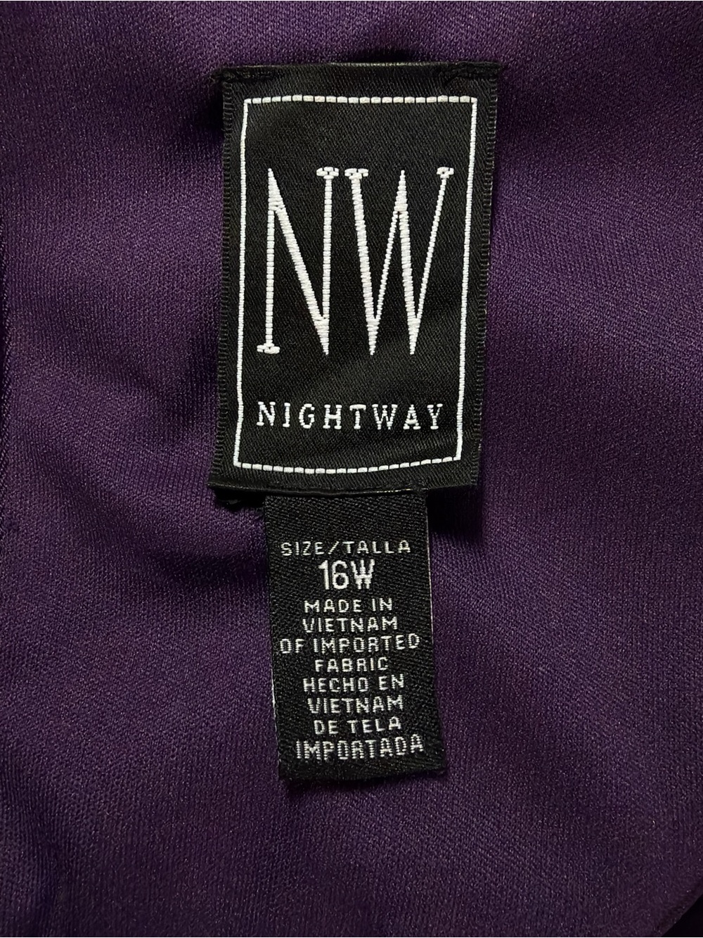 Night Way Collections Deep Purple Velvet Burnout pattern Maxi Dress EC  size 16W - Picture 2 of 10